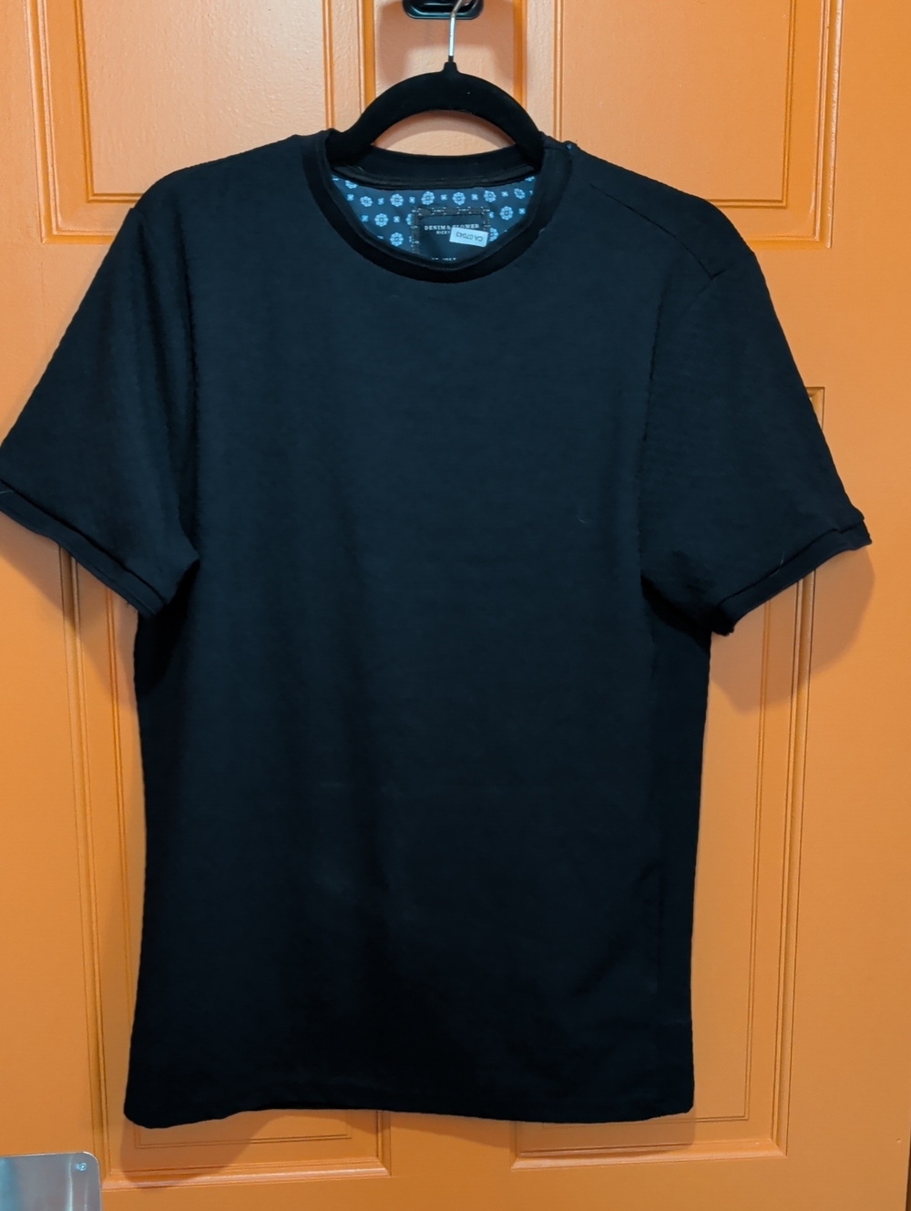 Denim & Flower Black Short-Sleeve Crew Neck Tee